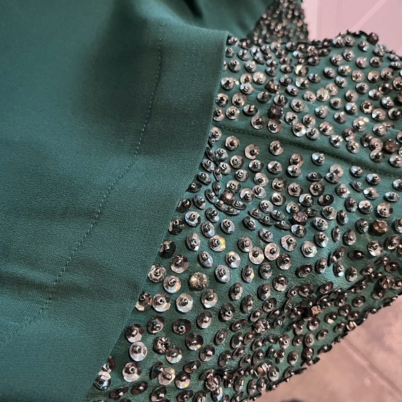 Green Mini Dress / Tunic by Pinko Silk & Viscose Sz S with Sequins - Picture 3 of 8